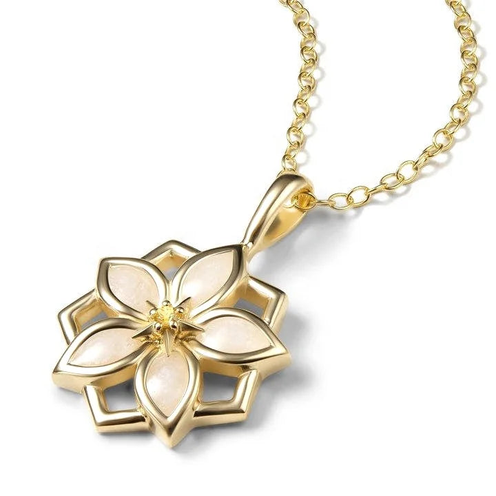 Milskye Luxury Classical Simple Fashion 18k Gold magnolia Topaz Woman Necklace