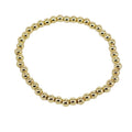 BM1017 Wholesale 4MM Solid Brass 18k Thick Gold Plated Elastic BraceletColorful Metal Ball Beads Stretch Bracelet MegaBDM