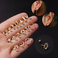 Jachon Custom Fine Jewelry Gold Plated 925 Sterling Silver Diamond Butterfly Snake Heart Zircon Studs Earrings