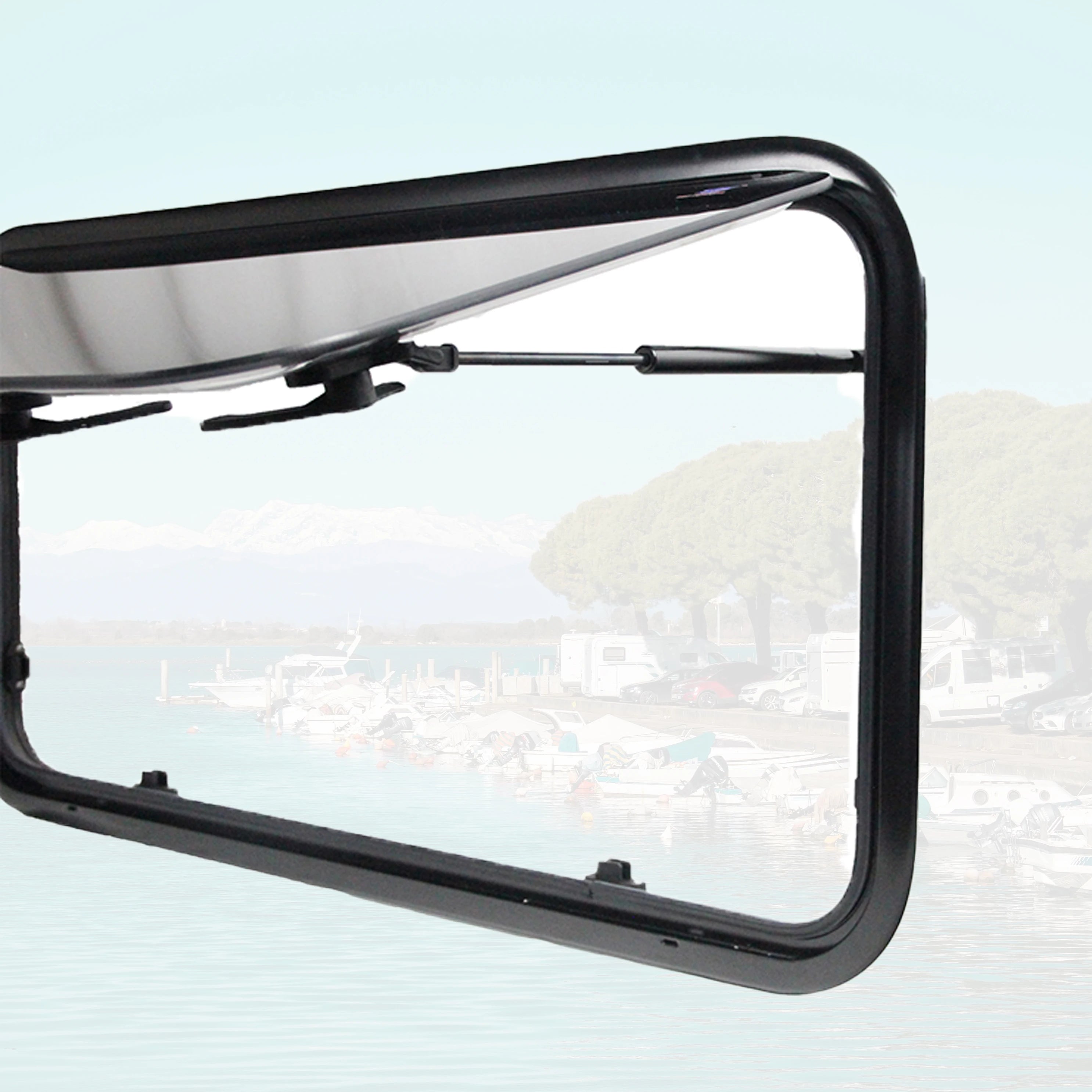 Best Selling 2025 New Design Comfortable RV Body Parts 500*400 Round Corner Double Glazed Acrylic Glass Window