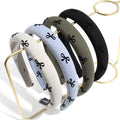 New Fashion Unisex European American Style Fabric Headband Logo Custom Simple Solid Color Bow Print Pressure Hair Accessories