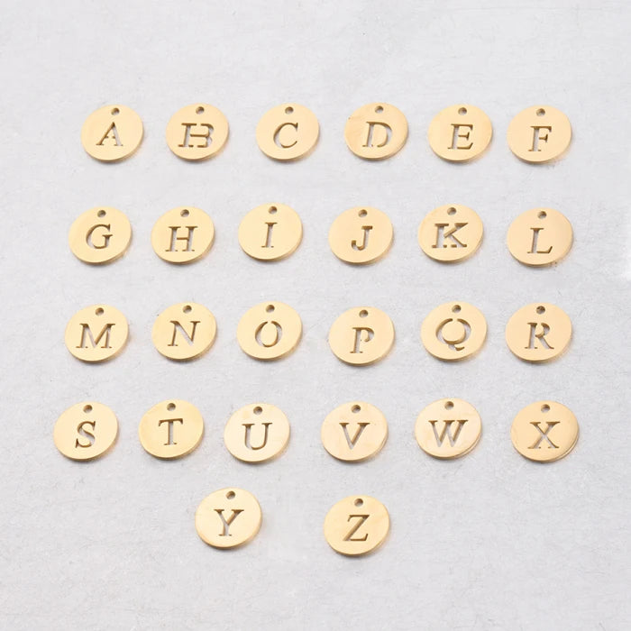 Cheap Alphabet Hollow DIY Jewelry Accessories Stainless Steel English Letter Pendant Wholesale for Necklace Bracelet Making