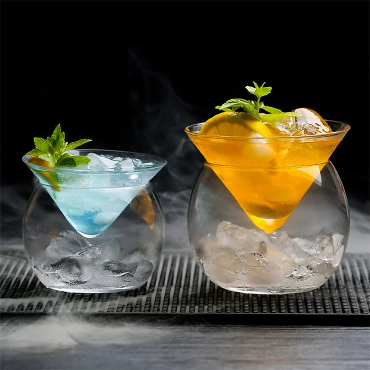 Drinkware Accessories BPA Free Clear Transparent Handmade Split Type Unique Modern Cocktail Glasses High Borosilicate Party