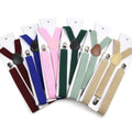 Colorful Elastic Leather Suspenders Braces Blue Pink Adjustable Straps for Party Suit Skirt Accessories Gift