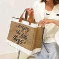 Custom Jute Bag Burlap Reusable Large Capacity Linen Beach Bag Hessian Shopping Tote Bags
