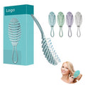 Custom Logo Fashion Wheat Straw Brush Detangling Brush Curly Hair Brush for Women Curved Brush Dry Vented Brush Wide Tooth Brush