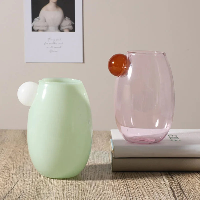 Solhui 2022 Manufacturers Wholesale Creative High Borosilicate Glass Creative Shaped Cup Round Handle Coffee Juice Milk Cup