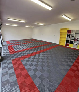 Modular Interlocking Garage Floor Tiles Industrial Vented Plastic Garage Flooring Mats 400x400 mm Plastic Floor Mat