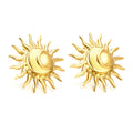 Jewelry Wholesale Fashion 18k Gold Plated Stainless Steel Sun Stud Earrings