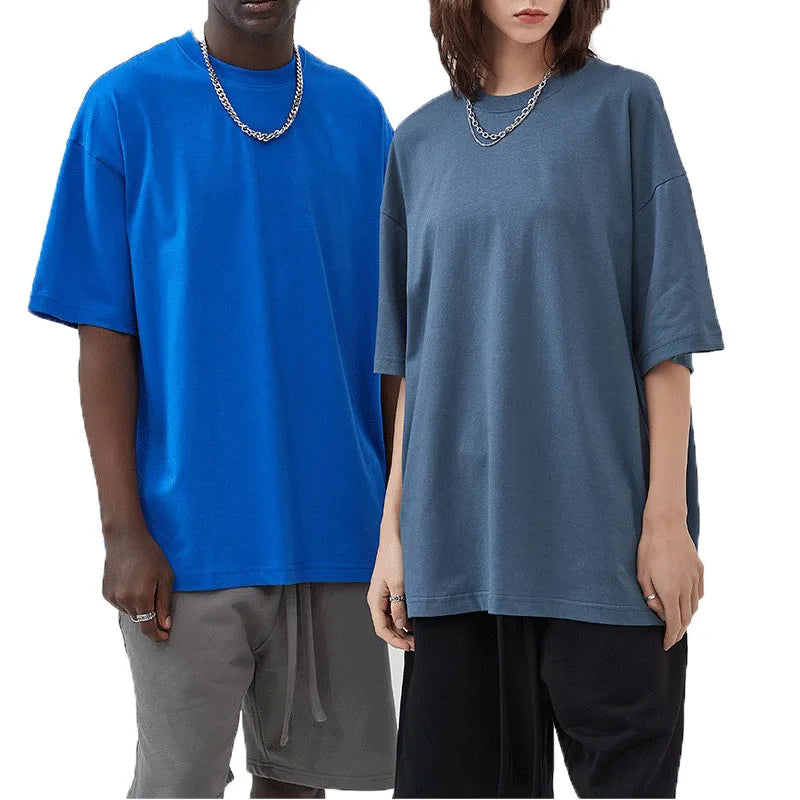 Men's Tshirts Print on Demand T-shirt Dropshipping Heavyweight Custom logo Blank T Shirts Oversized Drop Shoulder for Men