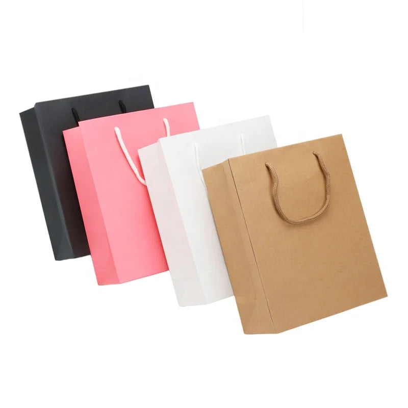 Hot Selling in Stock Customized Paper Gift Bags with Your Own logo Clothing Shipping Packaging Bags