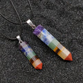 Healing 7 Chakra Stone Hexagonal Pendant Necklace for Stress Anxiety Relief Jewelry Chakra Pendant Gift