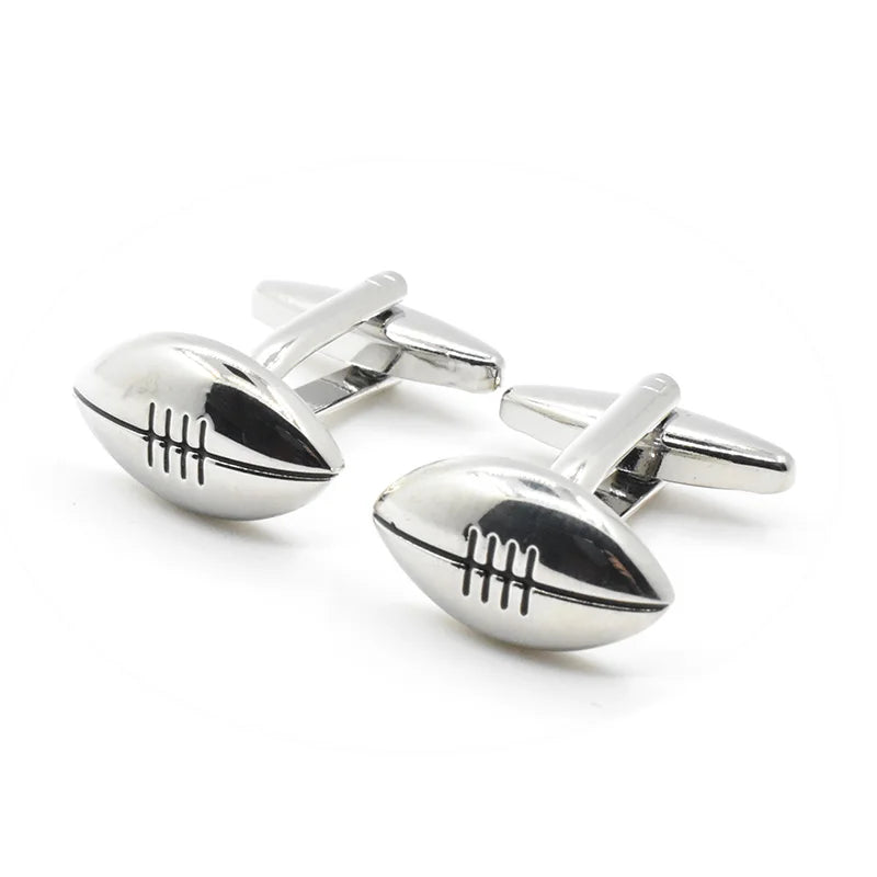 Wholesale Rugby Design Elegant Novelty Cufflinks Custom Mens Suit Shirt Fashion Accessory Wedding Tuxedo Trendy Jewelry Gift Set
