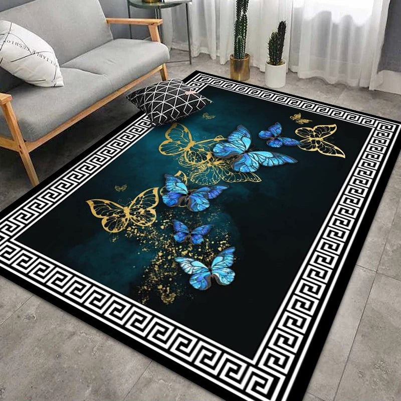 Modern Abstract Geometric 3D Polyester Carpet Custom Shape Machine Made Living Room Area Rug Home Floor Mat From Factory