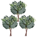 Best Selling 20pcs Artificial Eucalyptus Silk Green Stem DIY Wedding Bouquet Wreath Decoration for Christmas Back to School
