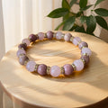 Beaded Bracelet Natural Pink Crystal Geometric Shape Wholesale Small Fresh Bracelets Bangle for Ladies