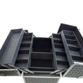 Durable Hard Aluminium Black Tool Box Customizable Fishing Tackle Bait Case with Fold Out Trays Supports OEM & ODM