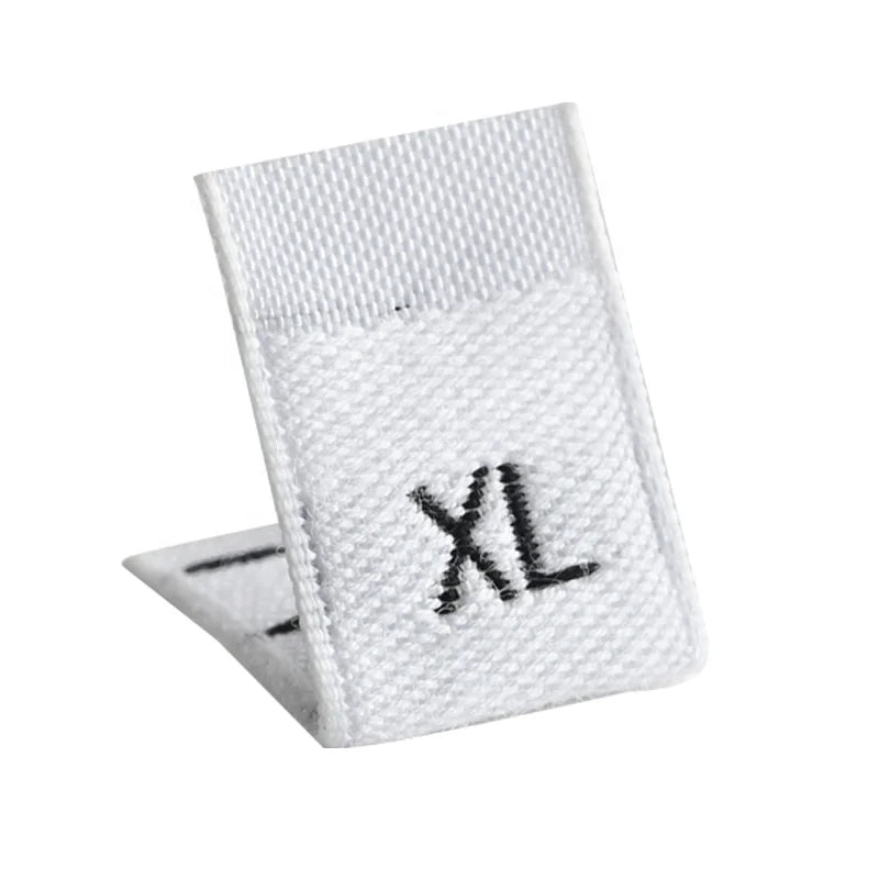 Clothing Size Standard Men's and Women's High-weft Dense Weaving Universal Folding Spot Letter Code Woven Label Collar