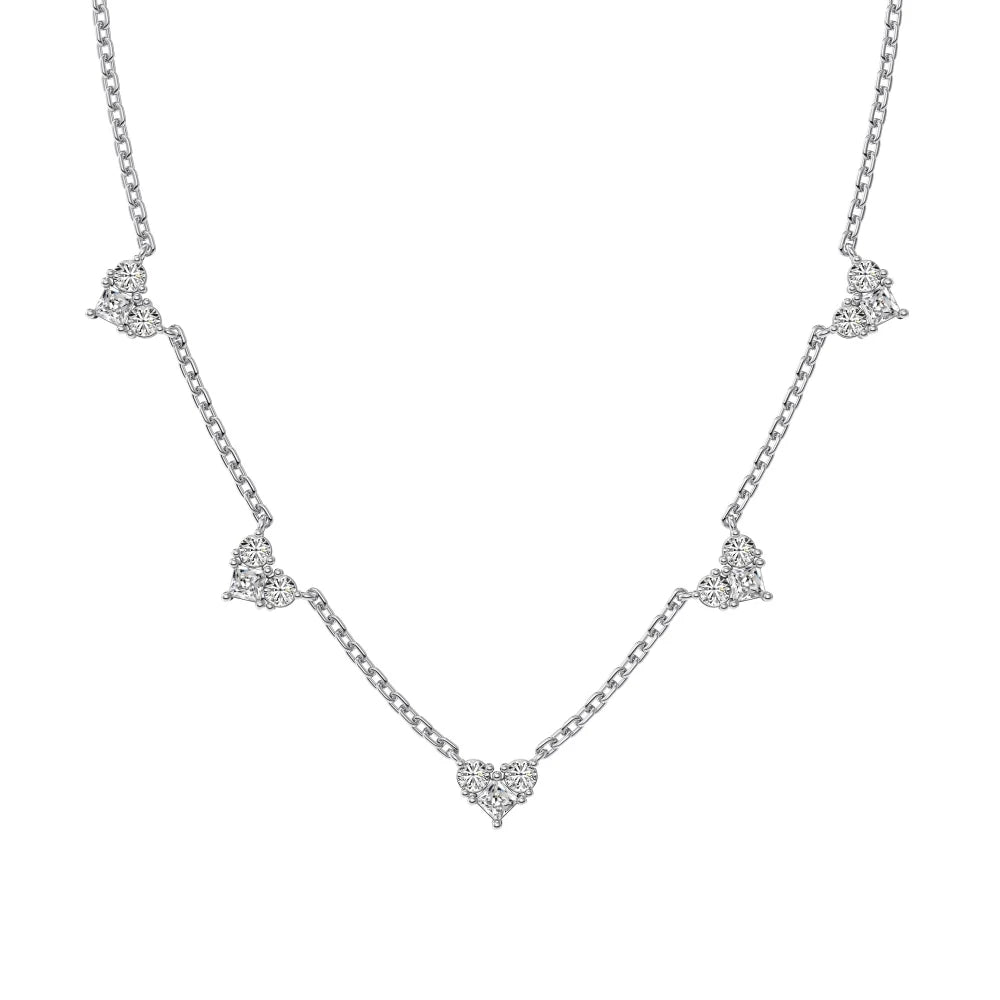 Dylam Jewelry Wholesale Price OEM ODM Serves 925 Sterling Silver Chain Heart-shape Stone 5A Zirconia Pendant Necklace Jewellery