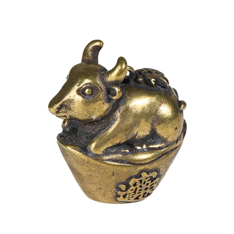 Brass Zodiac Ox Desktop Ornament Brass Ox Figurine