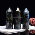 Wholesale Natural 10*3cm Large Labradorite Point Oblisk Crystal Stone Tower for Decoration Gift