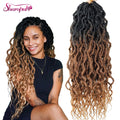 Queen Locs Crochet Hair Extensions for Women Synthetic African Faux Locs Braids Curly Ends Black Brown Colors Dyed Chemically