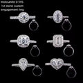 Starsgem Custom Fine Jewelry  1CT D VVS Moissanite14K Gold Fancy Diamond Wedding Rings Woman Engagement halo Moissanite Ring