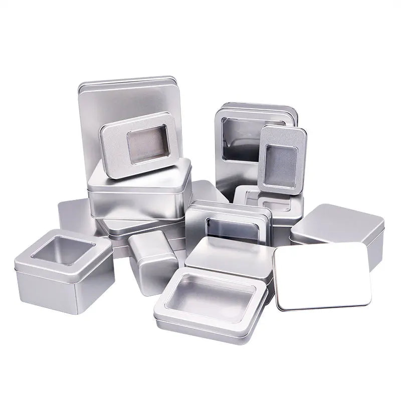 Tinned Square Round Tea Tin Box Metal Jewelry Gift Can Packaging for Cookies Wholesale Custom Packing Tinplate Tin Box