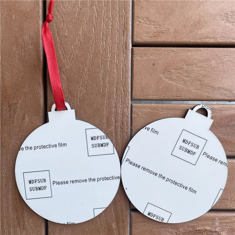 MDFSUB Wholesale Custom Logo Christmas Balls Sublimation Christmas Pendant Sublimation Blank Mdf Ornaments for Home Decoration