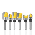 6pcs 1/4 Tongue and Groove Router Bit SetWood Milling Cutter for Woodworking
