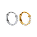 ASTM F136 Titanium 16G Luxury Fashion Earrings 3 Sides Zircon Clicker Nose Septum Hoop Ring Daily Suit Wear Piercing Jewelry