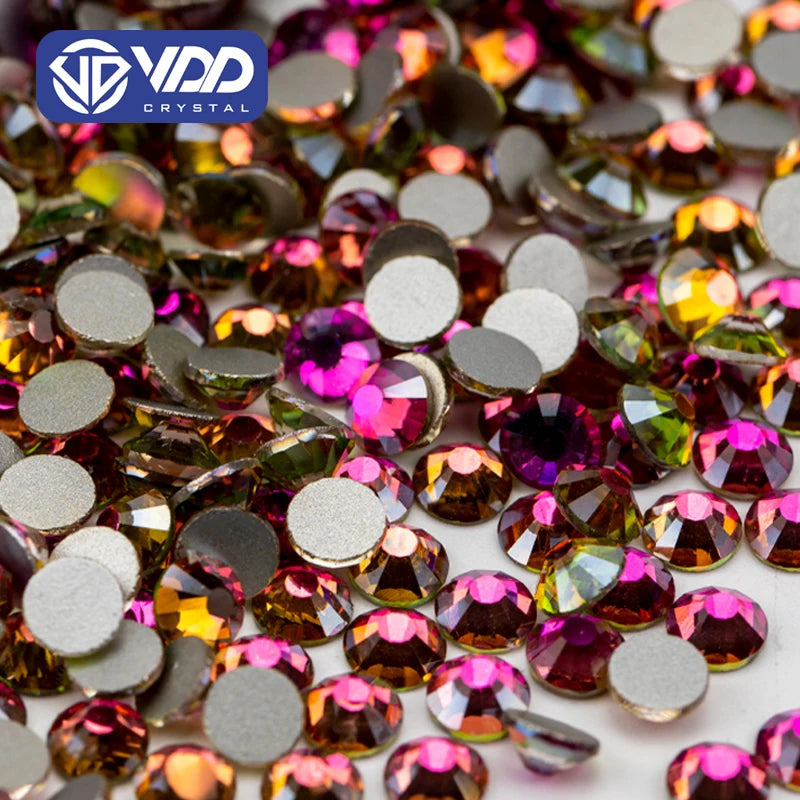 VDD 038 Rose Flare SS3-SS30 Non Hotfix Glass Rhinestones Crystal Flatback Stones Diamond for DIY Nail Art Decorations