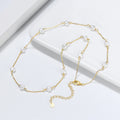 BGPN19 Handmade 14K Gold Real 925 Sterling Silver Pearl Necklace with 3-4mm Real Cultured Baroque Pearl Tiny Chain Necklace