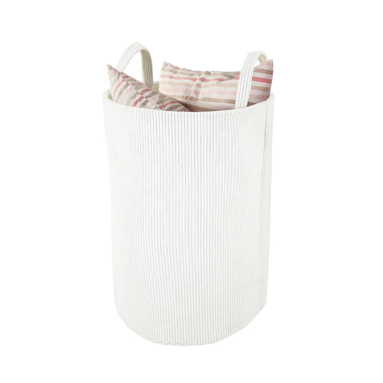 Corduroy Cord Laundry Basket with Handle Suitable for Bedroom Nursery Bathroom Clothes and Toys