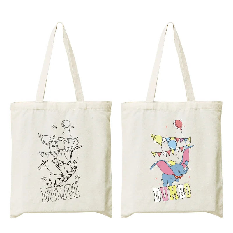Animal Prints Tote Kids Cotton DIY Painting Handbag Eco Friendly Canvas Graffiti Tote Bags