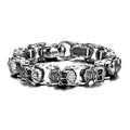 Factory Wholesale Price Jewelry Punk Man Viking Skull Biker Bracelet Stainless Steel Silver Bracelet Men Link Chain Bracelet