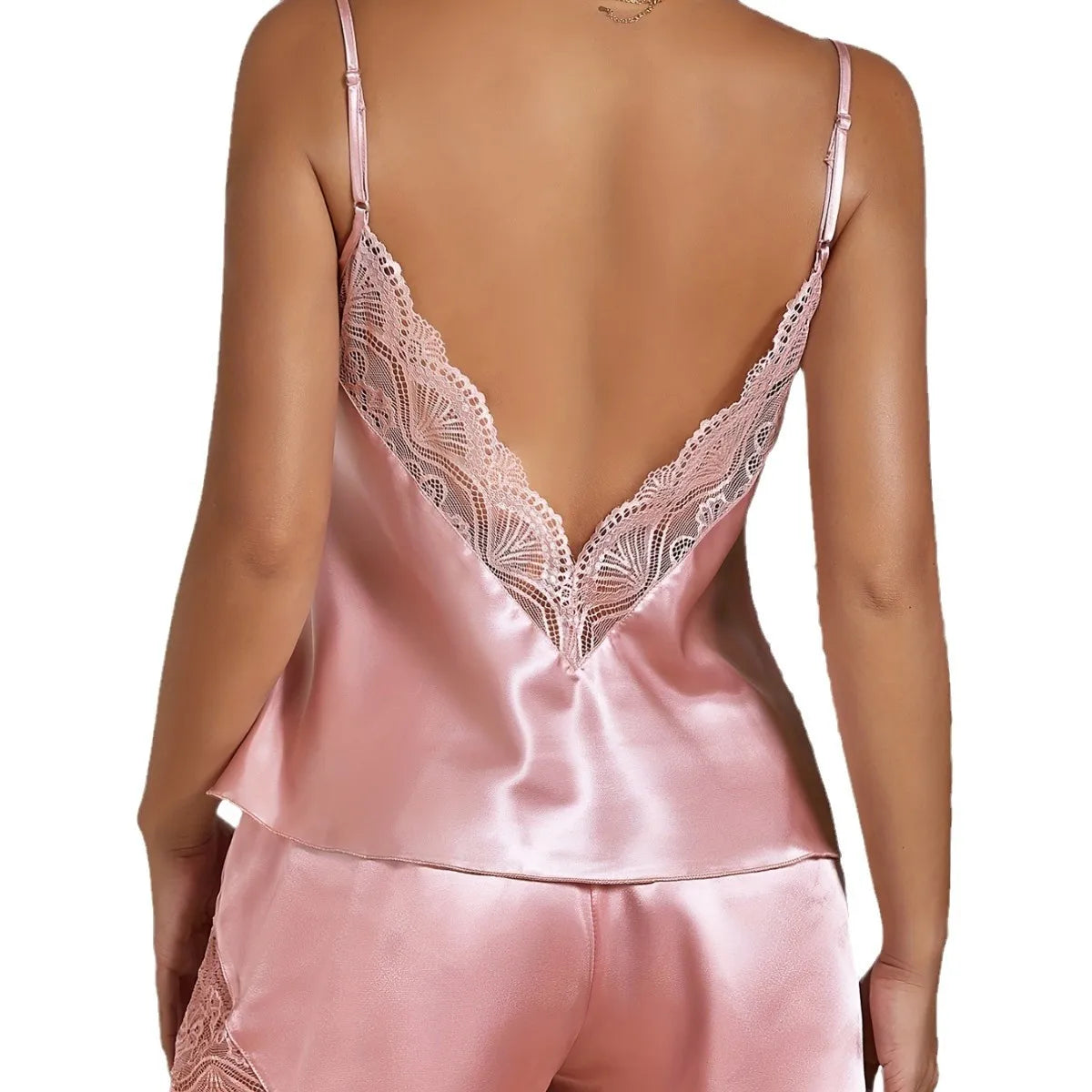 Wholesale Women Spaghetti Strap Pajama Adult Open Crotch Silk Satin Pajamas for Women Loungewear Sets MegaBDM