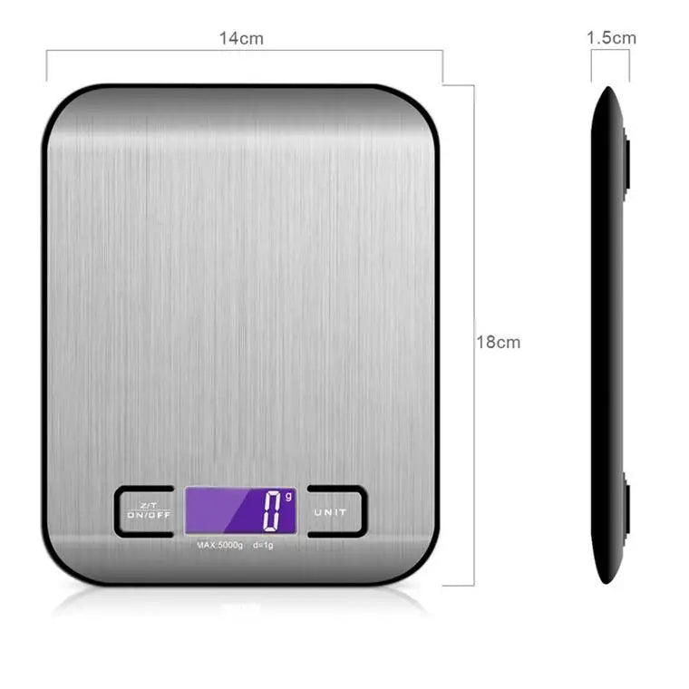 Multifunction 1g 5kg 10kg Portable Smart Digital Kitchen Scale Waterproof Electronic Food Nutrition Weight Measuring Battery MegaBDM