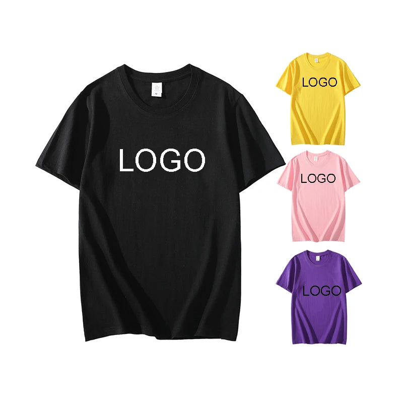 Custom Big Size S-9XL USA Size T-shirt DIY Oversized Women Shirts Plus Size 100% Cotton O-Neck T-shirts for Women Sold Color