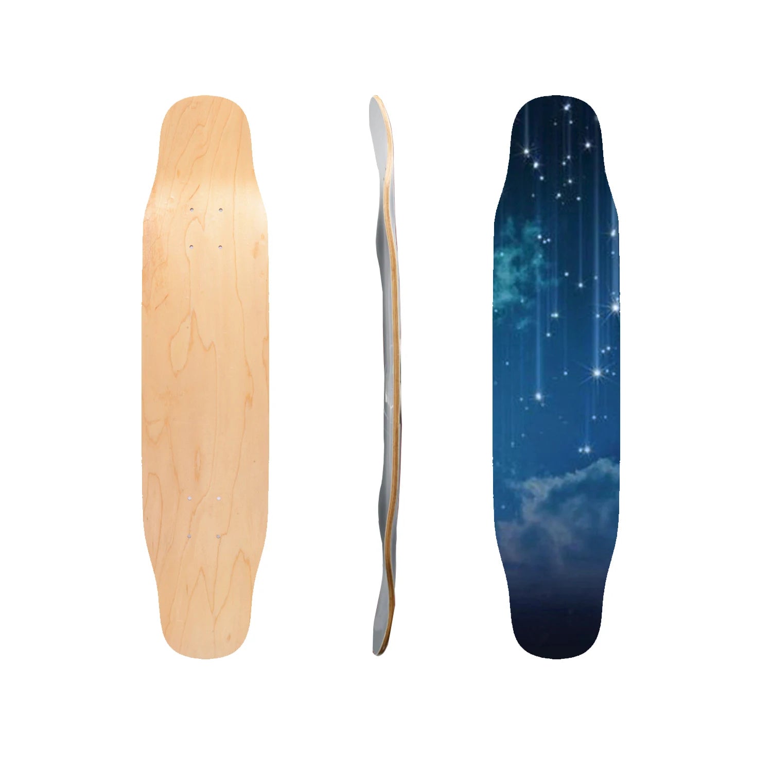 Custom 9.25*45 Inch Skate Board Retro Graphic Galaxy Starry Floral Fade Printed Penny Board