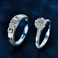 925 Sterling Silver Luxury Couple Ring Moissanite Minor Set Engagement Bezel Setting Cut Ring for Men and Women