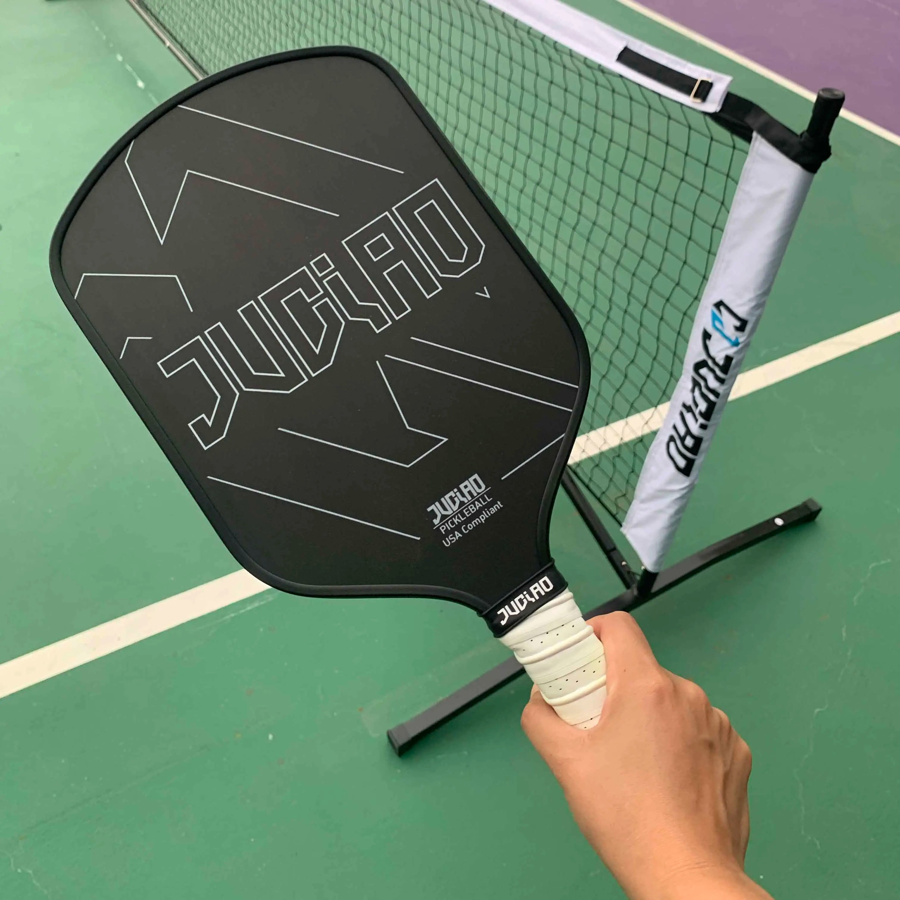 For JUCIAO USAPA Standard 16mm T700 Raw Carbon Fiber Graphite Pickleball Paddle with Hot Press & Rough Surface for Entertainment