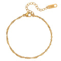 Temperamental Versatile Collarbone Chain Stainless Steel 18k Gold Plated Bracelet Creative Water Wave Chain Bracelet