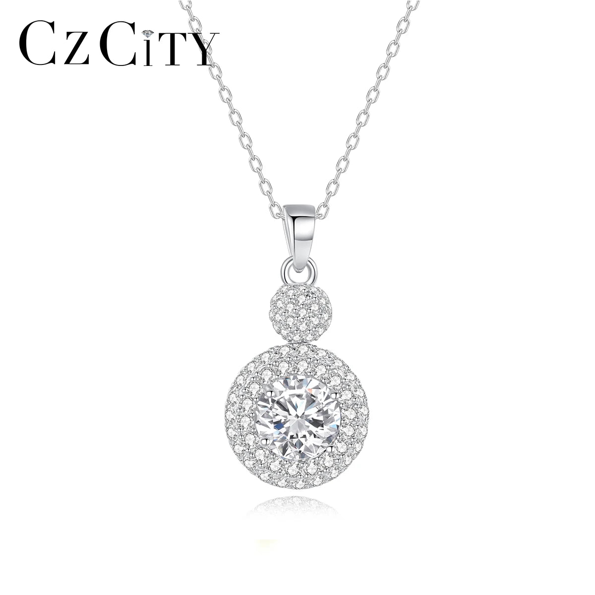 CZCITY Cute Summer Dainty Jewelry 925 Sterling Silver Woman Luxury Pendant Pendent Chain Elegant Necklace