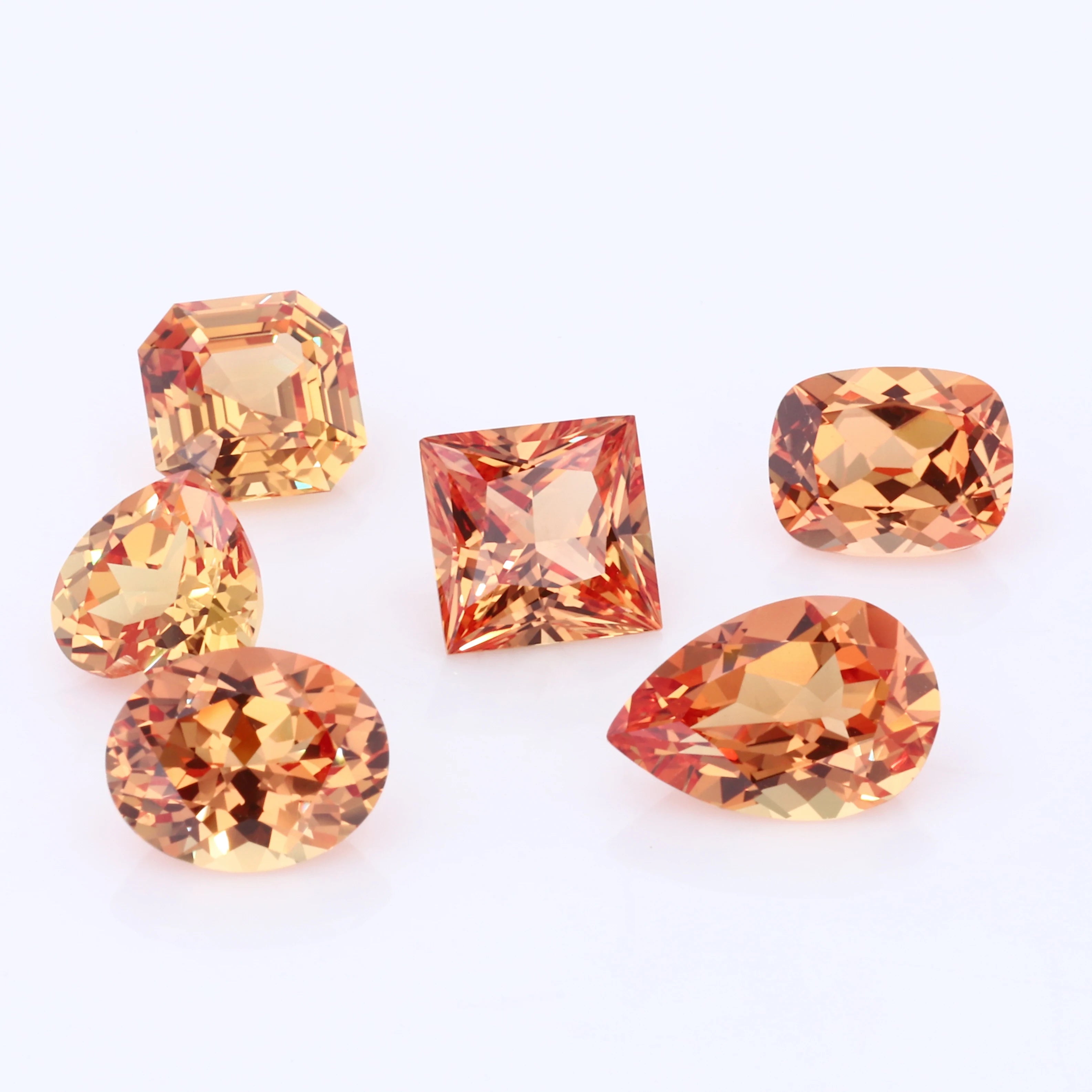 Gorgeous Orange Sapphire Fancy Cut Lab Grown Sapphire Jewelry Stone