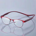 Fashion Neck Hanging Portable Reading Glasses Metal Anti Blue Light Readers Unisex Comfortable Presbyopia Eyewear Folding Frames