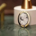 Heizun Factory Customized Lady Victorian Art Deco Jewelry 925 Silver Self Portrait Cameo Agate Gold Plated Brooches for Wedding Events