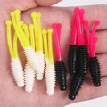 Hessen 5cm 1.1g Soft Bait Two-color Two-tailed Maggot Soft Worm Bass Uv Luminous Fishing Lure
