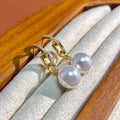 AAA Grade 9-10 mm Freshwater Pearl Earrings .925 Silver & Brass-Top Pin Round Nature Design for Wedding or Gift