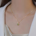 Ouj Factory Wholesale Trendy Stainless Steel  Glass Gift Bag Pendant Necklace Gold Plated Fashion Jewelry for Women